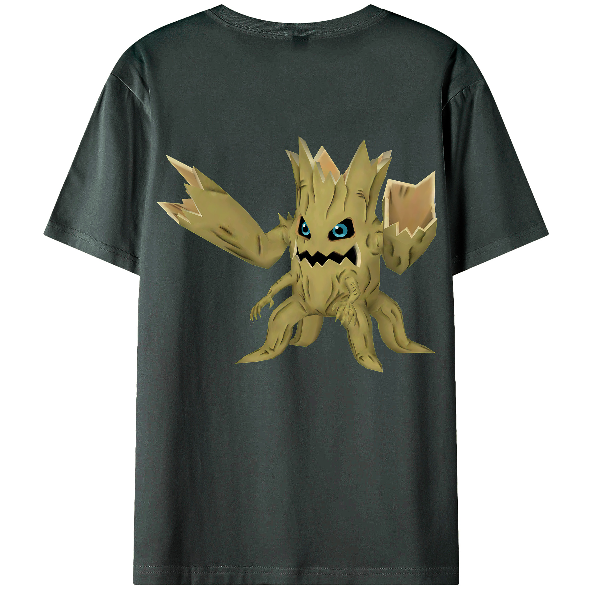 （画像用） Digimon デジタルモンスター/デジモン 綿100％ メンズ半袖Tシャツ（バックプリント） 通気性